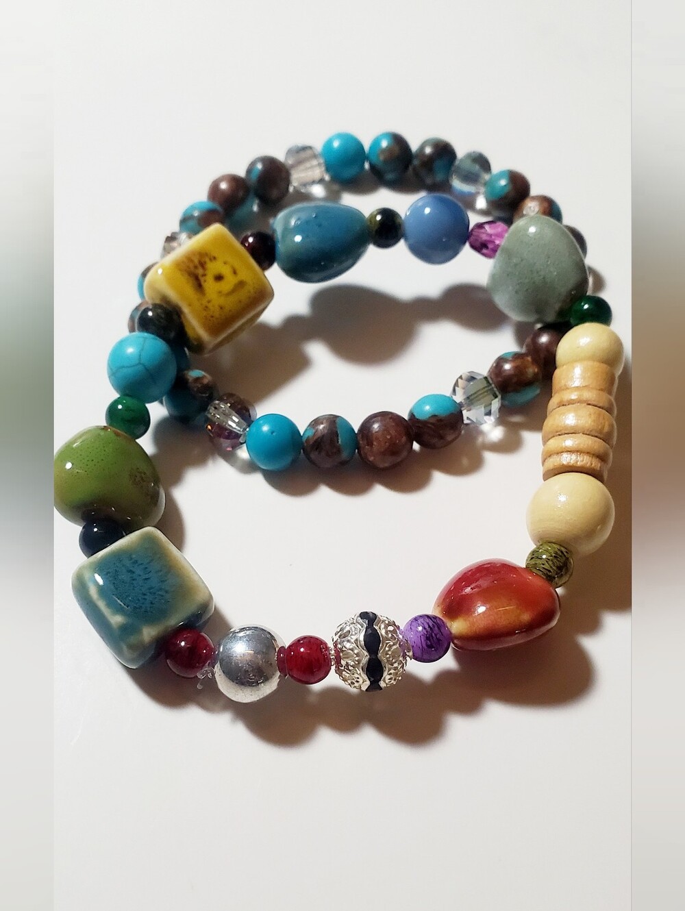 Handcrafted Multicolor With Ceramic Beaded Women’s Bracelet - Boho Chic
